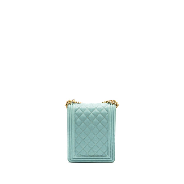 Chanel North South Boy Bag Caviar Light Blue GHW