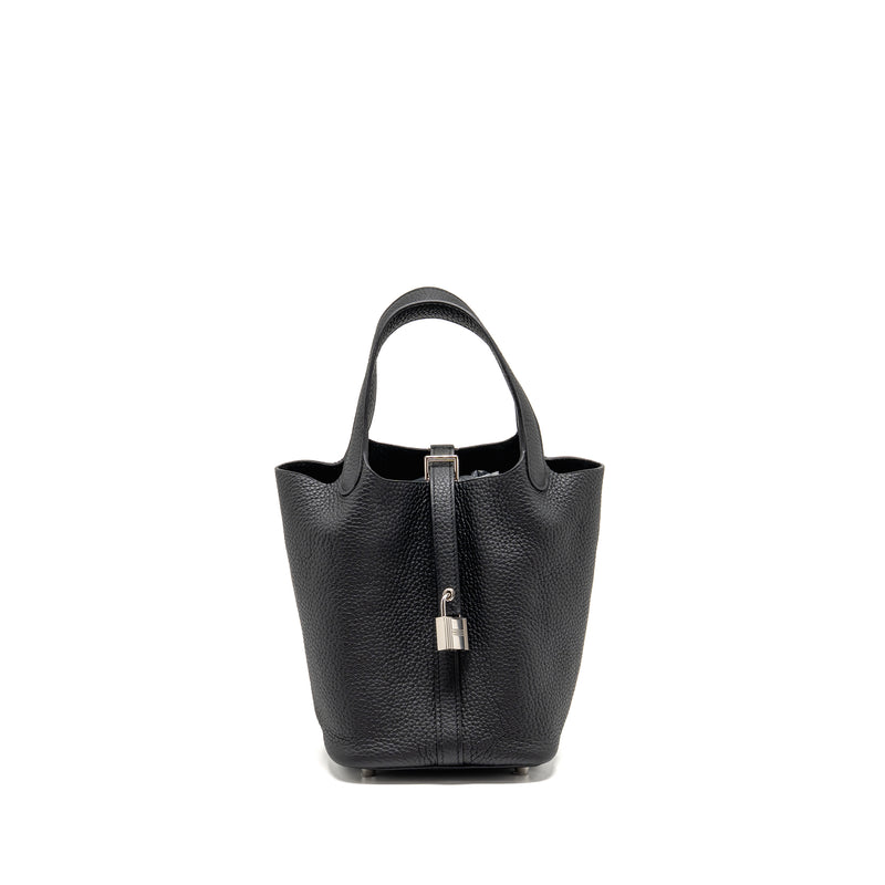 Hermes Picotin 18 Lock bag Clemence black SHW stamp Y
