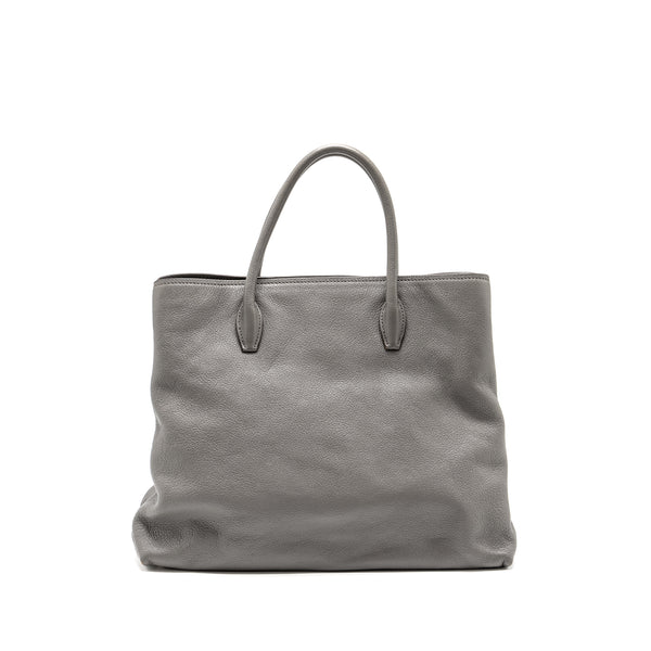 Miu Miu Tote Bag Leather Grey SHW