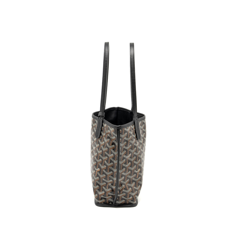 Goyard mini Anjou tote goyardline canvas/ calfskin black SHW