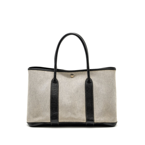 Hermes Vintage Garden Party 36 Canvas/Negonda Black/Ecru SHW