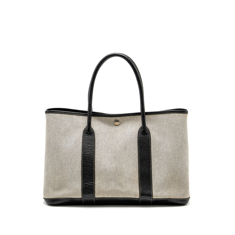 Hermes Vintage Garden Party 36 Canvas/Negonda Black/Ecru SHW