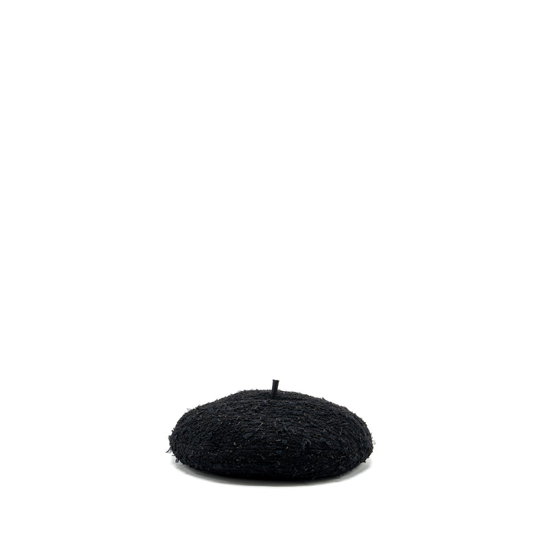 Chanel Size M CC logo Beret Polyamide/Wool Black SHW