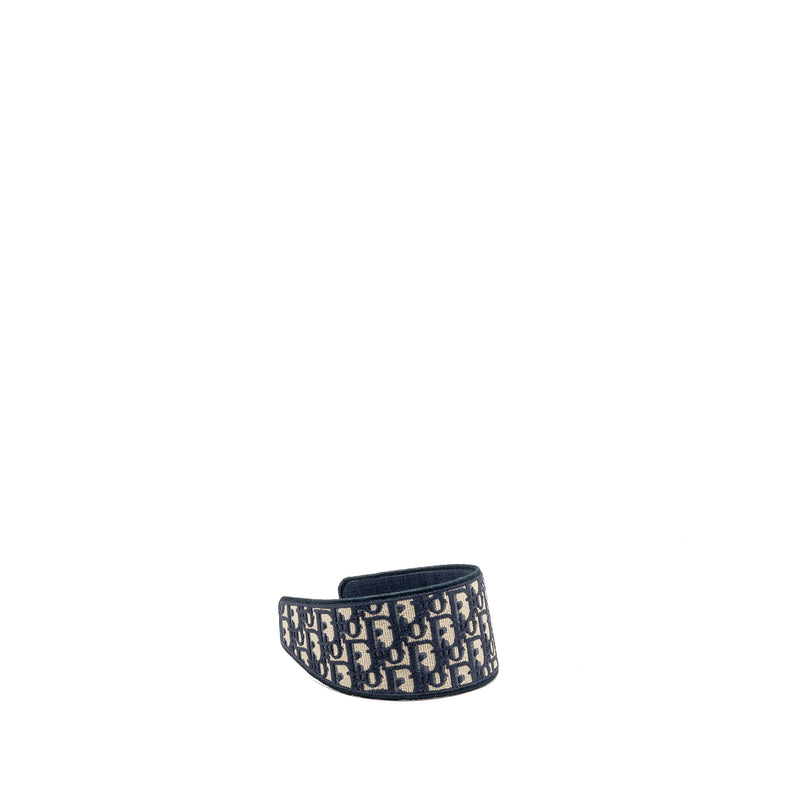 Dior Hair Band Blue Oblique Embroidery