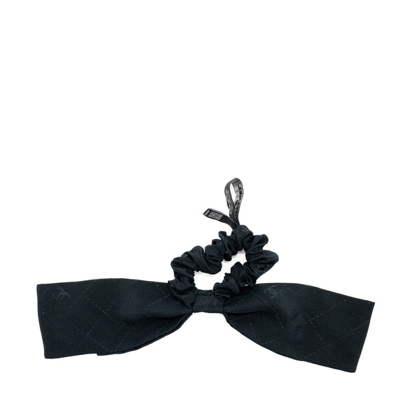 Chanel CC Logo Hair Tie Silk Black