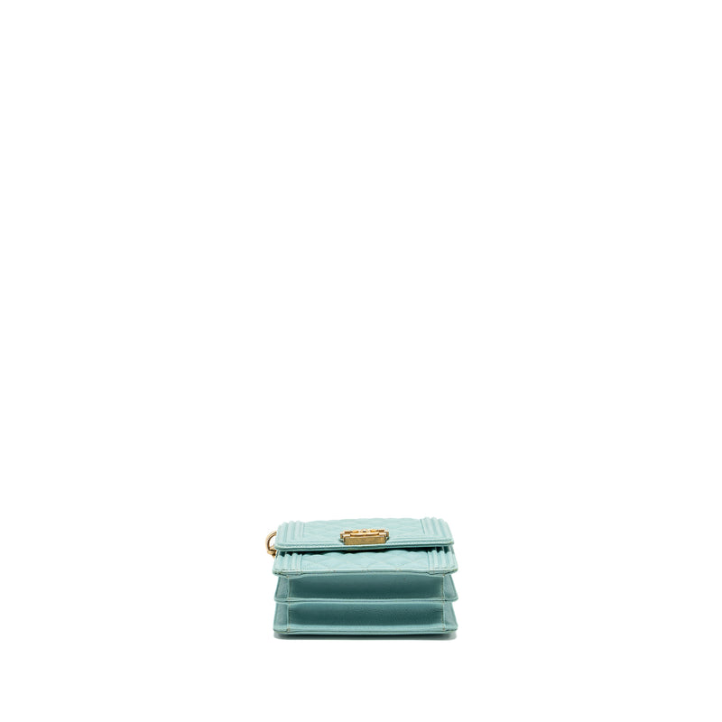 Chanel North South Boy Bag Caviar Light Blue GHW