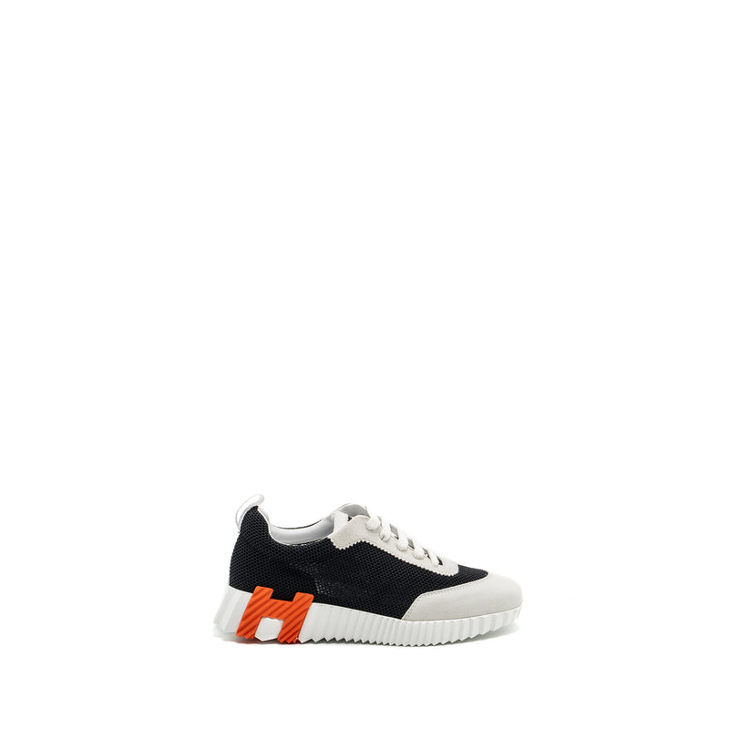 Hermes Size 37 Femme Bouncing Sneaker White/Black/Orange