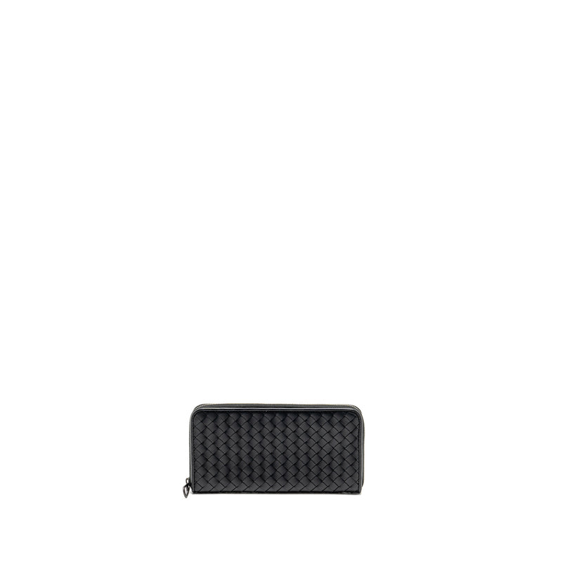 Bottega Veneta Intrecciato Wallet Calfskin Black with Black Hardware