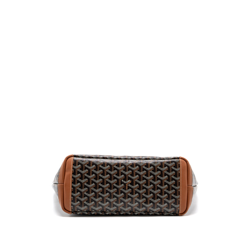Goyard Artois PM Bag Canvas/ Calfskin Black/ Tan SHW