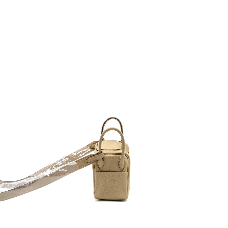 Hermes Mini Lindy II Clemence 8Q Beige Marfa GHW Stamp W