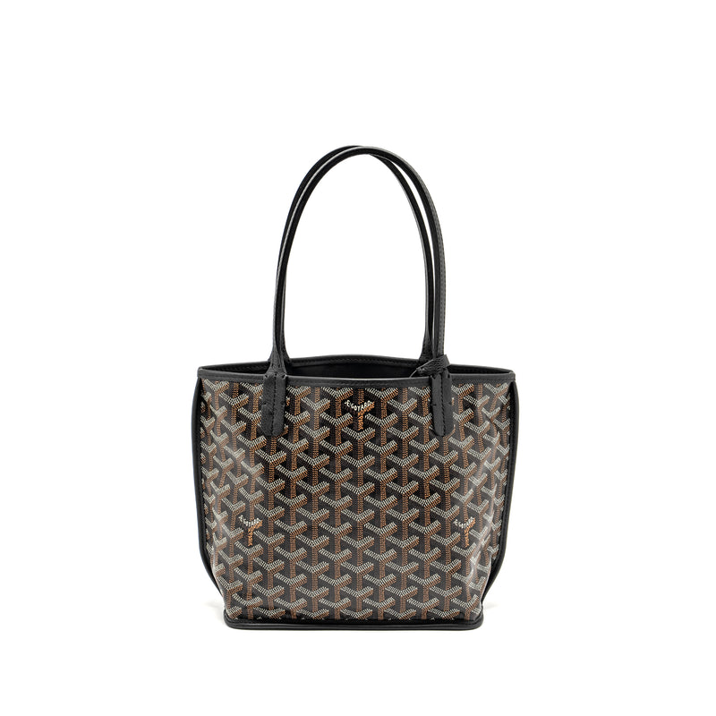 Goyard mini Anjou tote goyardline canvas/ calfskin black SHW