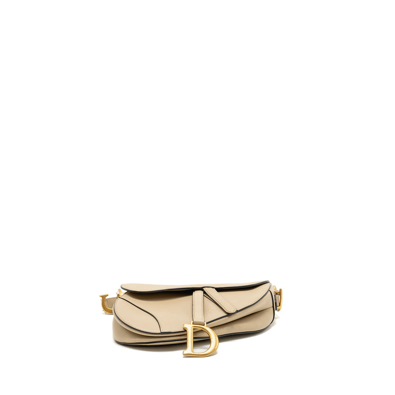 Dior Medium Saddle Bag Goatskin Beige GHW