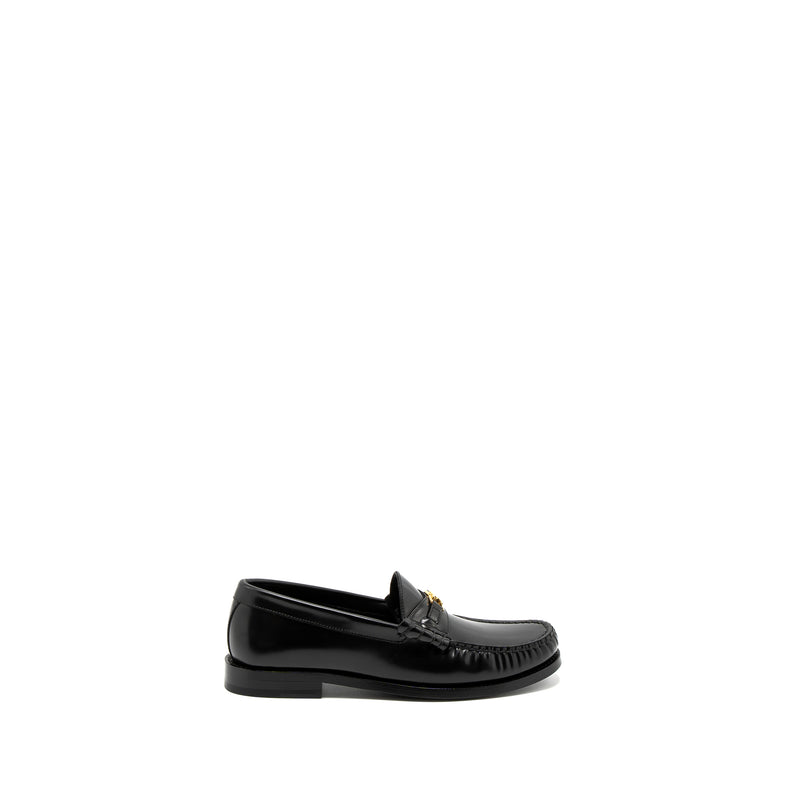 Celine Size 37 Luco Triomphe Loafer Calfskin Black GHW