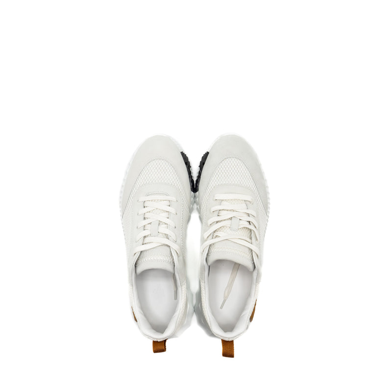 HERMES Size 44 Homme Bouncing Sneaker Leather Blanc/Beige