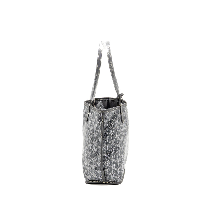Goyard Mini Anjou Tote Bag Goyardine Canvas Grey SHW