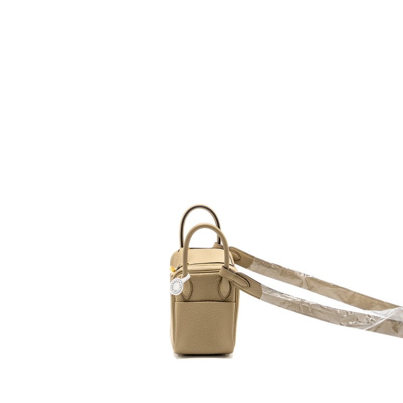 Hermes Mini Lindy II Clemence 8Q Beige Marfa GHW Stamp W