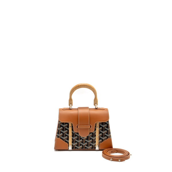 Goyard Mini Structure Saigon Bag Canvas / Calfskin Black/Tan SHW