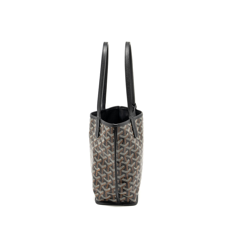 Goyard mini Anjou tote goyardline canvas/ calfskin black SHW