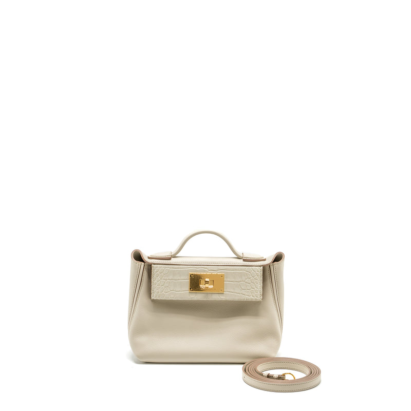 Hermes 24/24 2424-21 Touch Evercolor/Alligator/Swift Beton GHW Stamp B