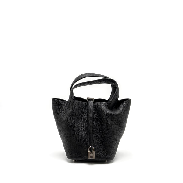 Hermes Picotin 18 Lock Bag Clemence Black SHW Stamp Y