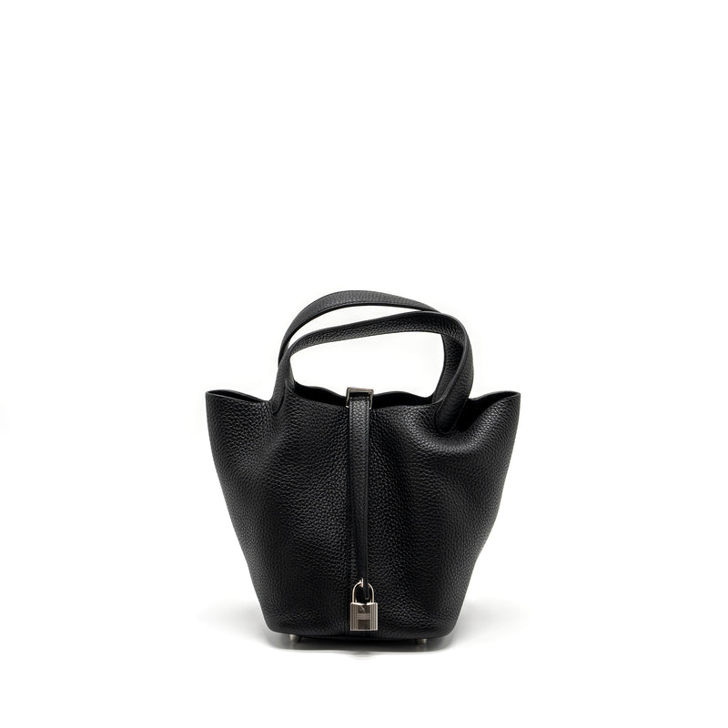 Hermes Picotin 18 Lock Bag Clemence Black SHW Stamp Y