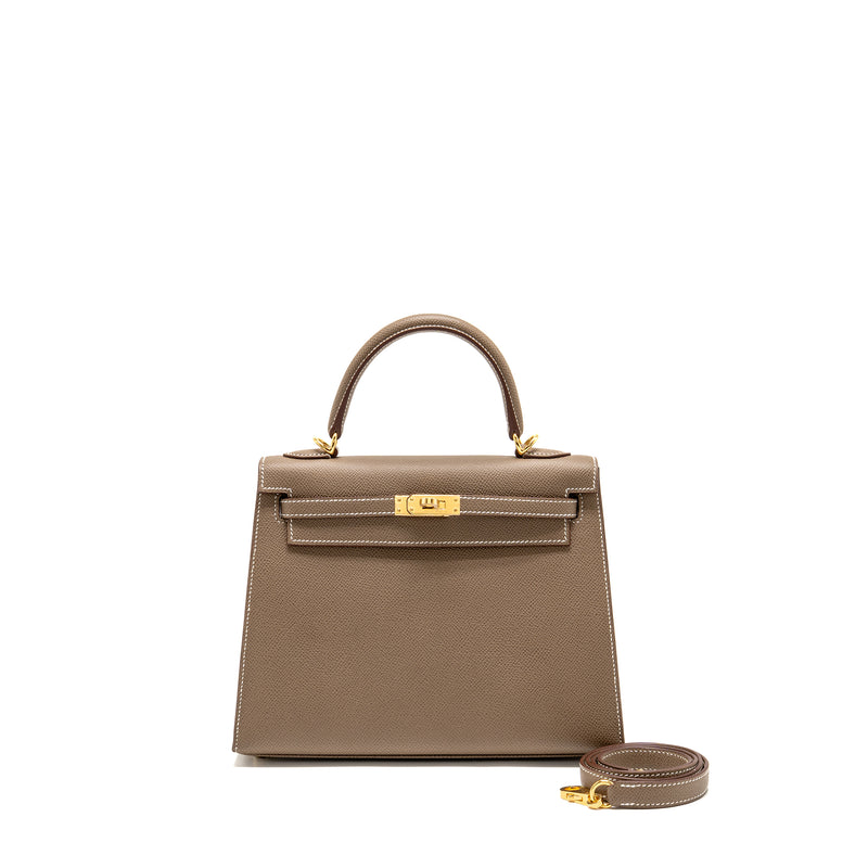 Hermes Kelly 25 Epsom Etoupe GHW Stamp U