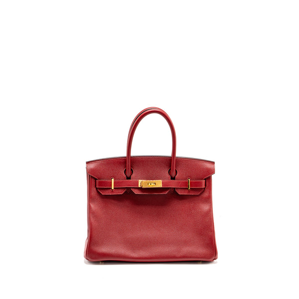 Hermes Birkin 30 Epsom Rouge Grenat GHW Stamp X