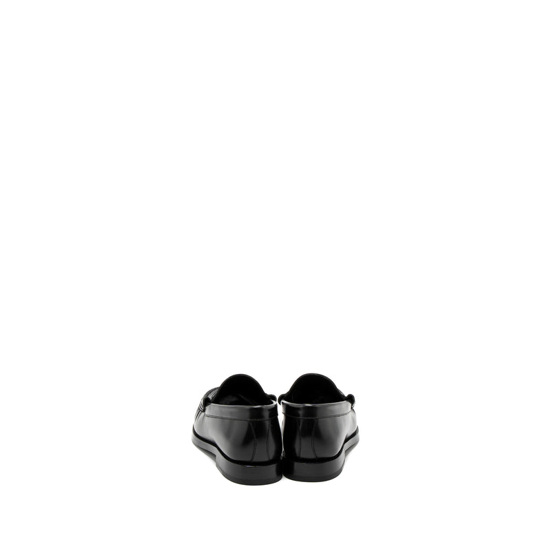 Celine Size 37 Luco Triomphe Loafer Calfskin Black GHW