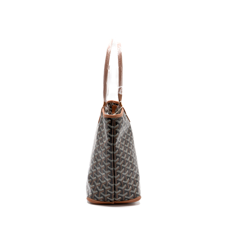 Goyard Artois PM Bag Canvas/ Calfskin Black/ Tan SHW