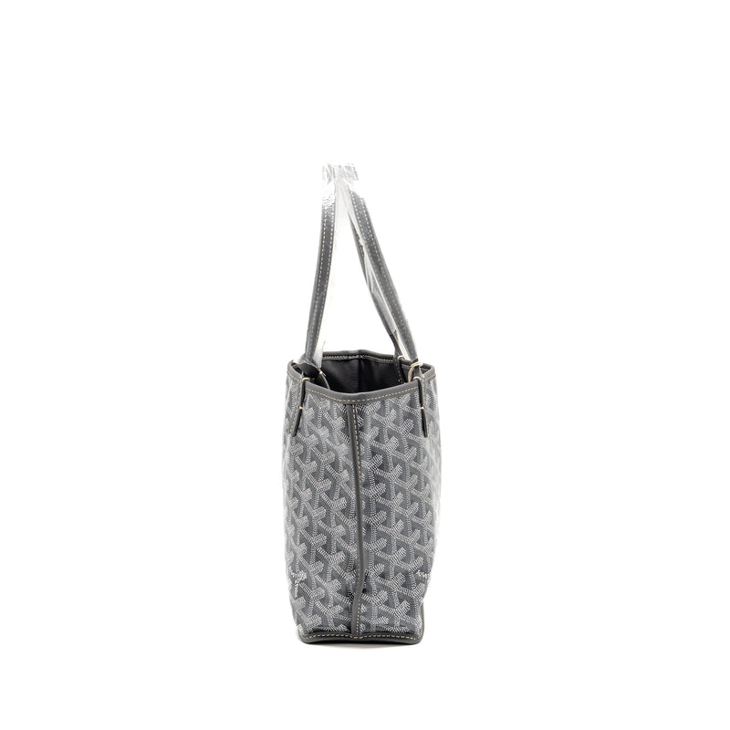 Goyard Mini Anjou Tote Bag Goyardine Canvas Grey SHW