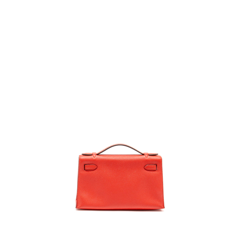 Hermes Kelly Pochette Epsom Q5 Rouge Casaque GHW Stamp A