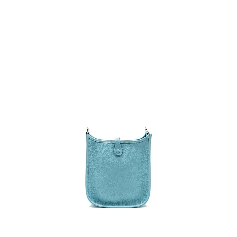 Hermes Mini Evelyne Clemence Blue Atoll SHW STAMP T