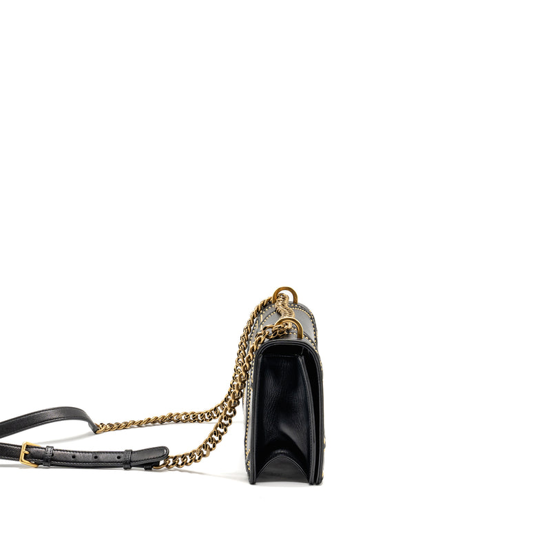 Dior Medium Studded Diorama Lambskin Black GHW