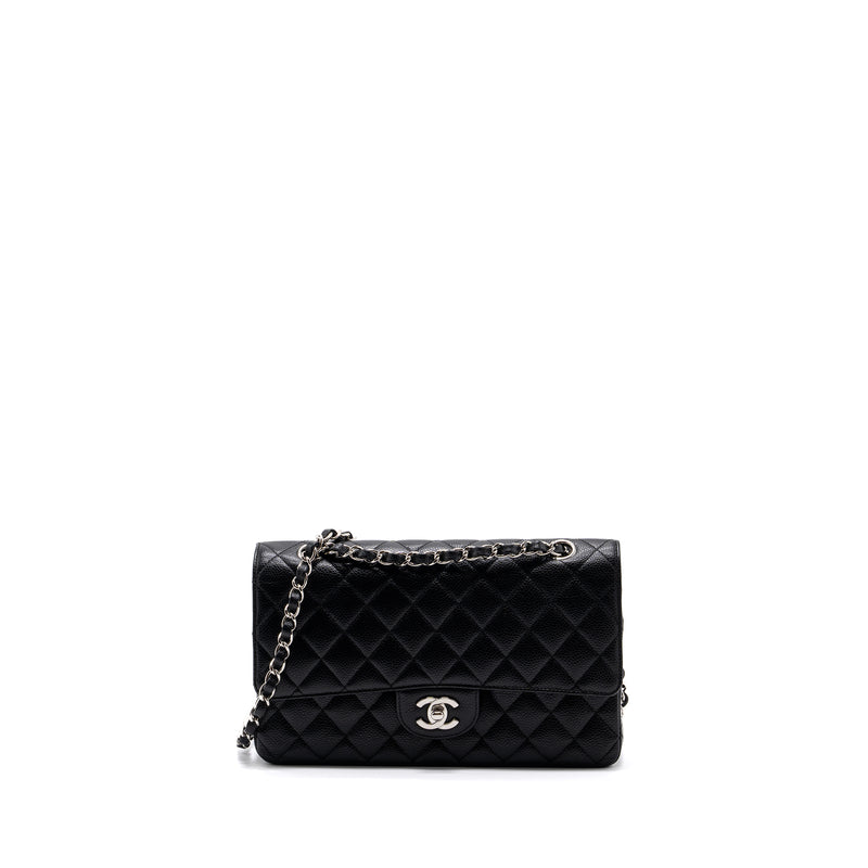 Chanel medium classic double flap bag caviar black SHW