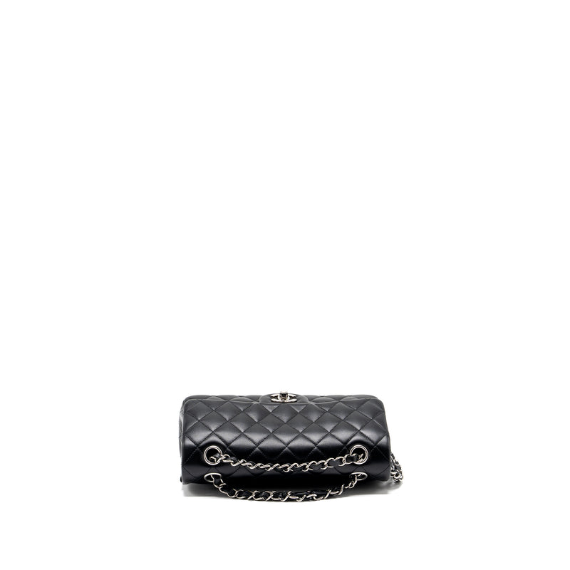 Chanel Small Classic Double Flap Bag Lambskin Black SHW (Microchip)