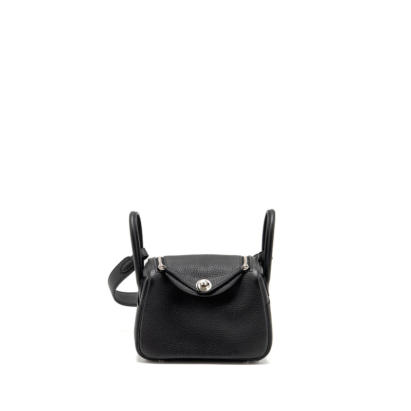 Hermes Mini Lindy II Clemence Black SHW Stamp K
