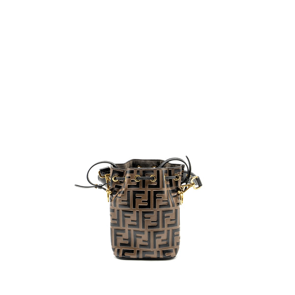 Fendi Mini Mon Tresor Bucket Bag Calfskin Brown/Black GHW