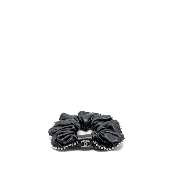 Chanel 22B Hair Tie with Crystal Lambskin Black SHW