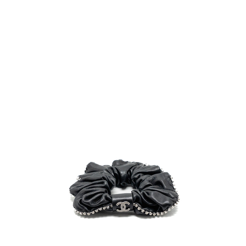 Chanel 22B Hair Tie with Crystal Lambskin Black SHW