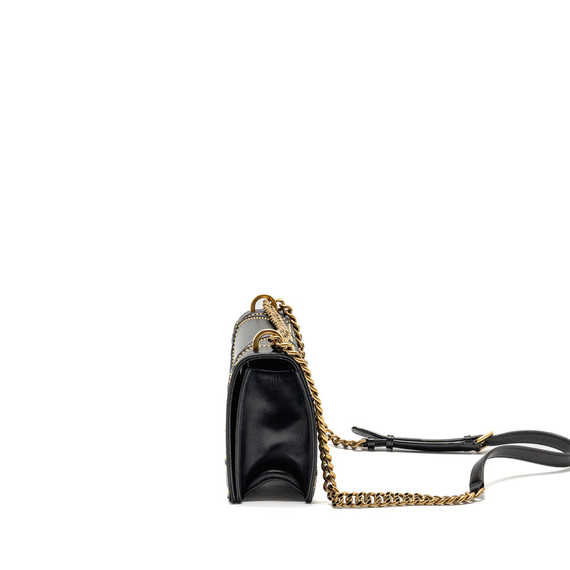 Dior Medium Studded Diorama Lambskin Black GHW