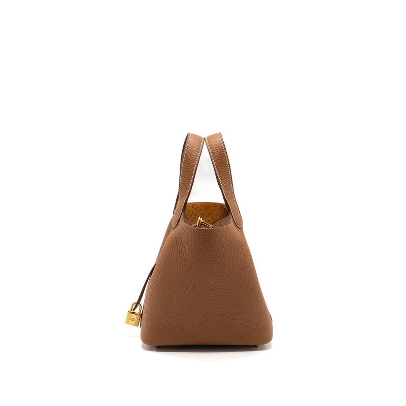 Hermes Picotin 18 Lock Bag Clemence Gold GHW Stamp B