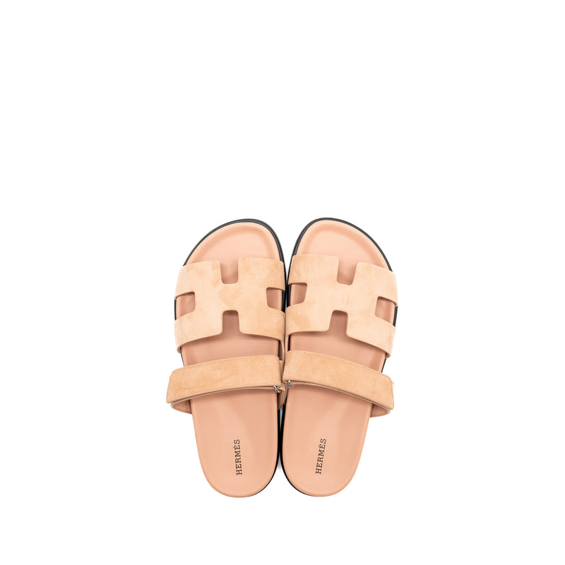 Hermes Size 41 Chypre Sandals Chèvre Goatskin/ Suede Nude