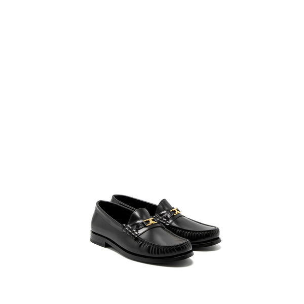 Celine Size 37 Luco Triomphe Loafer Calfskin Black GHW