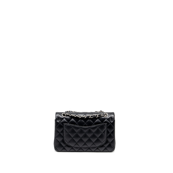 Chanel Small Classic Double Flap Bag Lambskin Black SHW (Microchip)