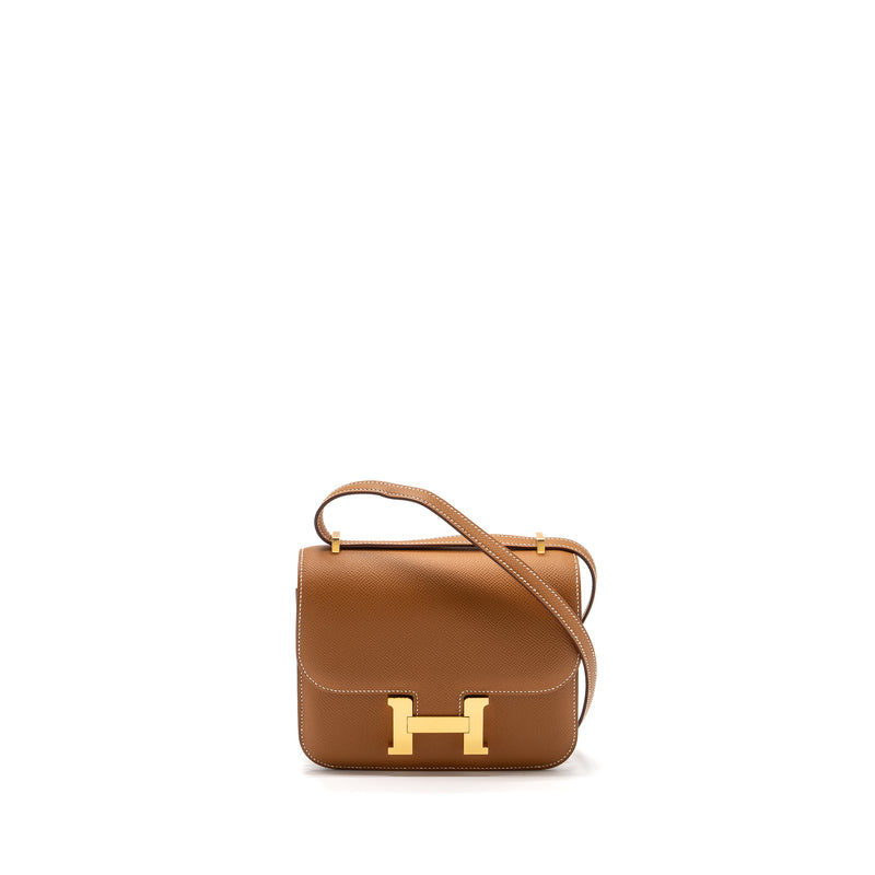 Hermes Mini Constance Epsom Gold GHW Stamp U