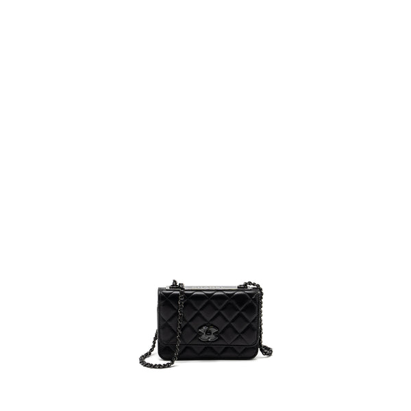 Chanel Trendy CC Wallet On Chain Lambskin Black With Black Hardware (Microchip)