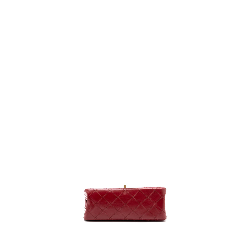 Chanel mini 2.55 reissue flap bag aged calfskin red GHW