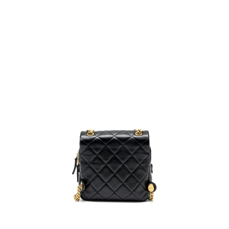 Chanel Quilted flap backpack caviar black GHW (microchip)