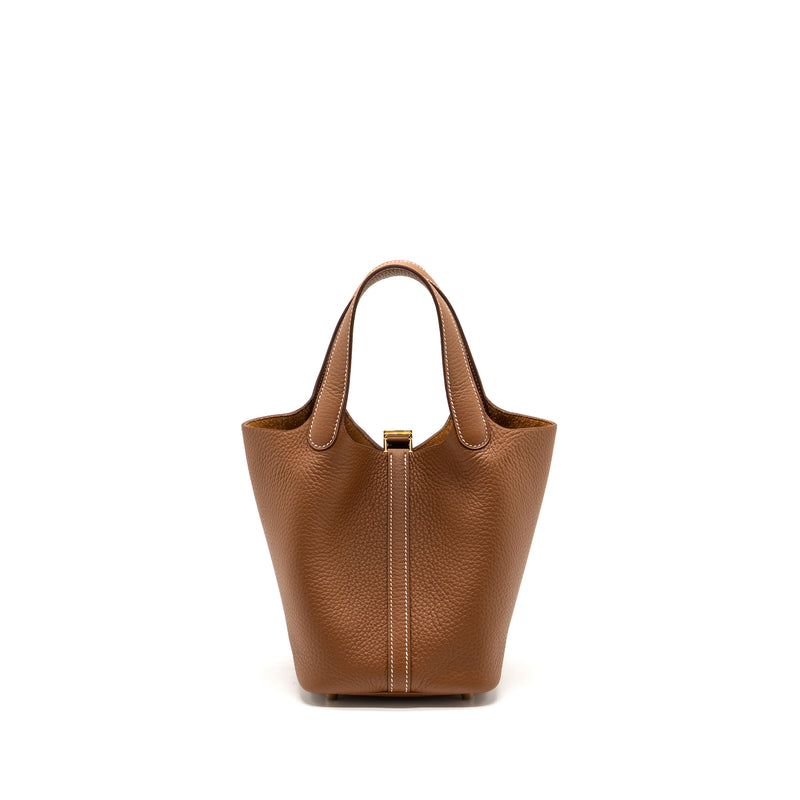 Hermes Picotin 18 Lock Bag Clemence Gold GHW Stamp B