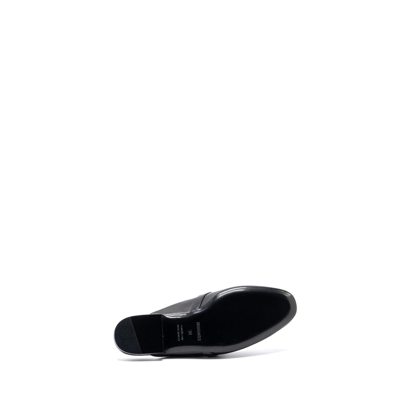 Hermes size 38 oz mule calfskin black SHW